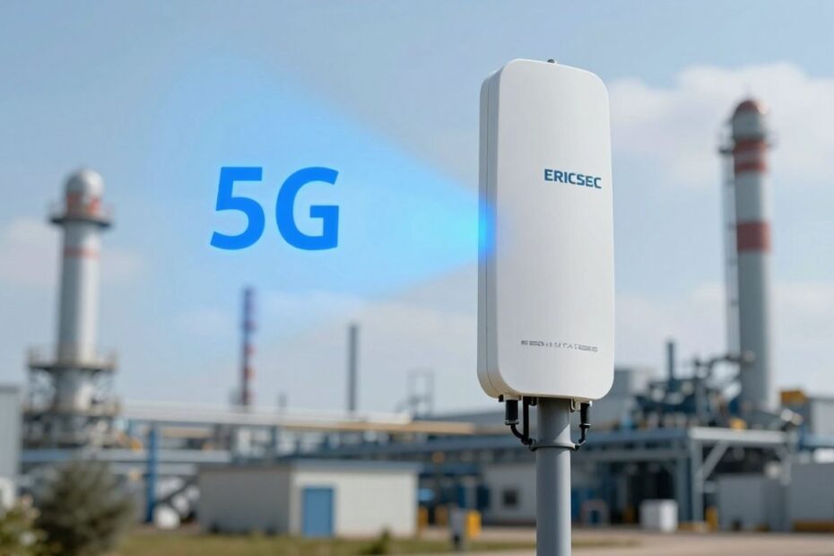 Ericsson 5G antenna in an industrial setting