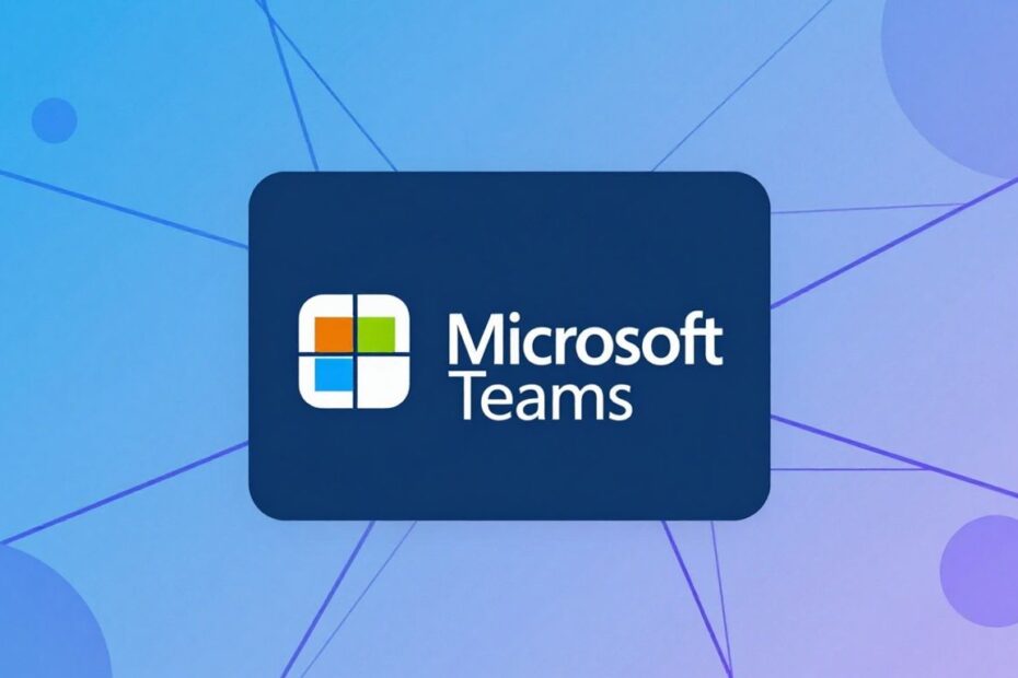Microsoft Teams logo with abstract network connections.